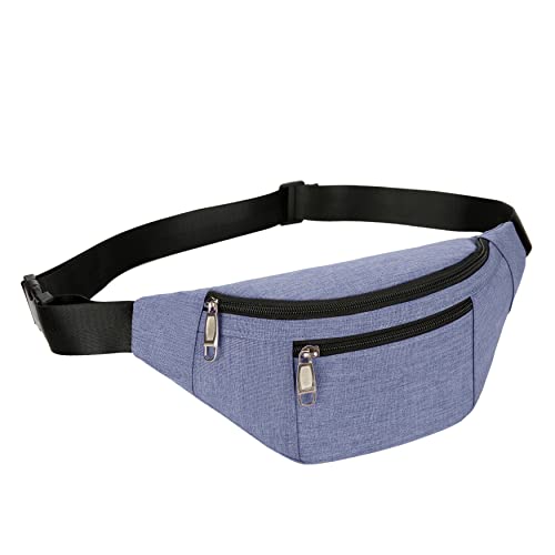 Fanny Pack for Men & Women, Fashion Waterproof Waist Packs with Adjustable Belt, Casual Bag Bum Bags for Travel Sports Running. - color: Purple1