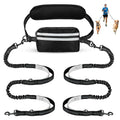 Hands Free Dog Leash for Two Dogs Walking,Running - color: Black/Silver Gray, size: Large