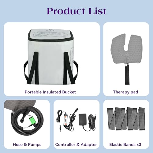 Cold Therapy Machine with 6 Timer Settings & 3 Flow Speeds, Portable Ice Machine for Knee After Surgery – Leak-Resistant Circulating Unit for Knee, Shoulder, Hip, Ankle – Post-Op Pain Relief