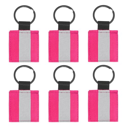 Safety Reflector Pendants, Fabric Reflective Safety Keychain Gear for Backpack & Running & Cycling - color: Pink