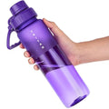 OLDLEY 32 oz Water Bottle with Handle, BPA-Free Tritan Reusable Sports Water Bottle with Leak-Proof Dust Lid, Wide Mouth, Cup Holder Friendly, Half Frosted Clear Bottle for Gym, Travel, Work,Purple - color: Purple