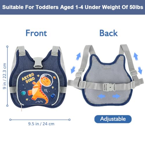 Toddler Leash Anti Lost Wrist Link, Accmor Baby Walking Safty Harness Leash - color: Navy Blue/Dinosaurs & Planet