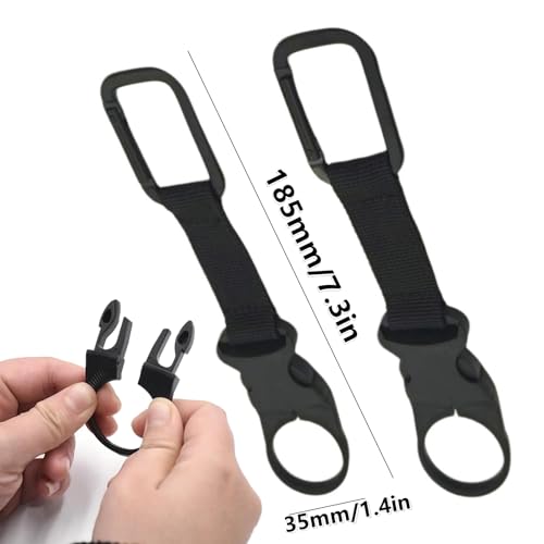 4 Pcs Water Bottle Buckle Clip – Nylon Webbing Hanging Holder for Outdoor Camping & Hiking, Secure Bottle Attachment for Backpacks, Bags, Belts, Easy Clip-On Design