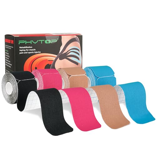 Athletic Kinesiology Tape Precut Strips, Mixed Colors K Knee Tape