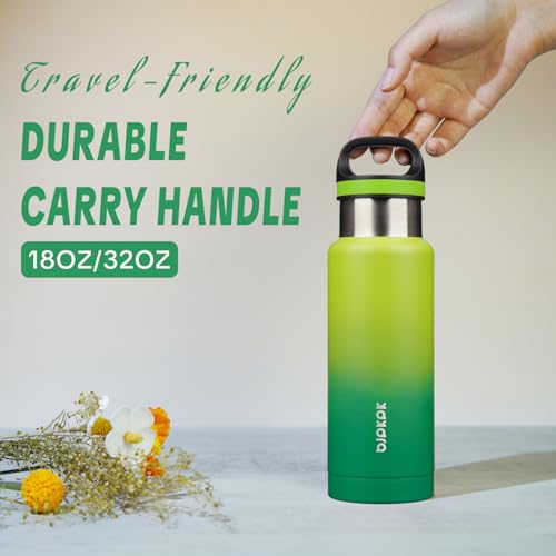 BJPKPK 18oz Insulated Water Bottle Stainless Steel Water Bottle with Handle - color: Bamboo Grove, size: 18 Ounces