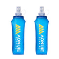 JEELAD Soft Folding Water Bottles TPU Collapsible Flask Hydration Pack Ideal for Running Hiking Cycling Outdoor - color: 500ml / 16.9oz - G - Pack of 2