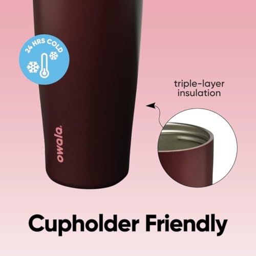 Owala FreeSip Sway Stainless Steel Water Bottle 40 oz Black Cherry - color: Black Cherry, size: 40 Ounces