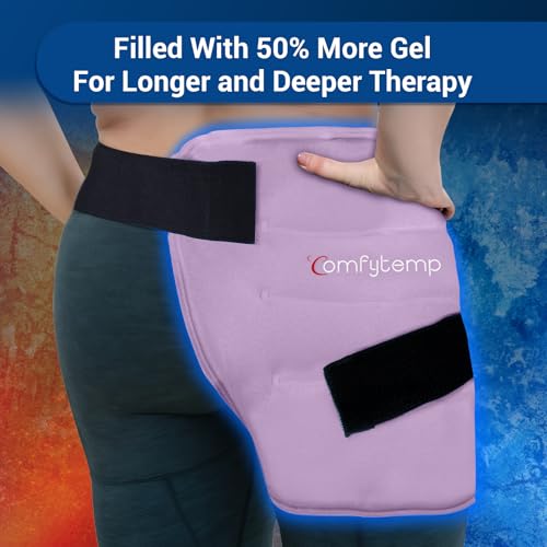 Comfytemp Hip Ice Pack Wrap for Sciatica Pain Relief, Purple (L/XL/2XL) - color: Light Purple, size: Large/X-Large/2X-Large