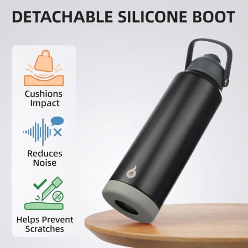 BJPKPK 2 Pack 40oz Insulated Water Bottles with Straw Lids, Stainless Steel - color: 2 X Black, size: 40 Ounces