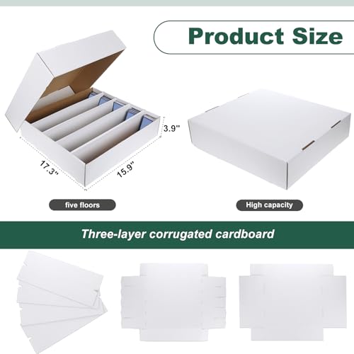 3 Pcs Trading Card Storage Boxes 5000 Count Card Organizer with Dividers
