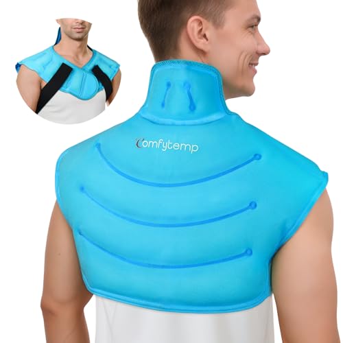 Comfytemp Large Ice Pack for Neck Shoulders Upper Back Pain Relief - color: Blue, size: Large