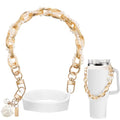 SiliFine Silicone Tumbler Strap Holder with Sling, Carrier - color: White