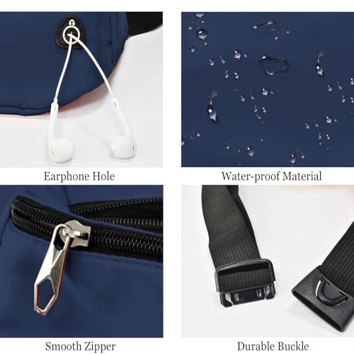 Fanny Pack for Women Men,Crossbody Water Resistant Sports Waist Bag Pack - color: 2pack-black/blue