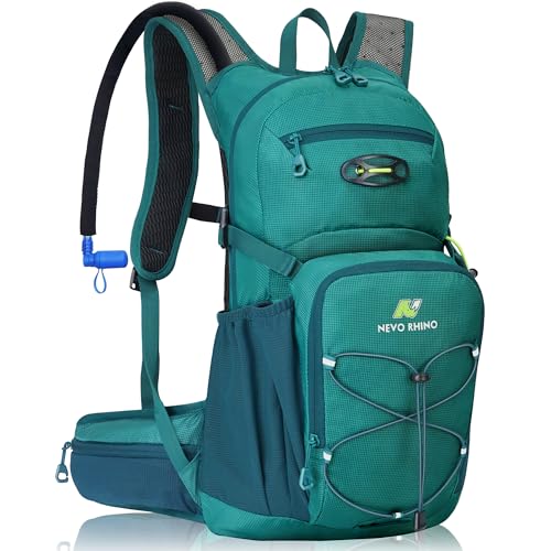 N NEVO RHINO Hydration Backpack, 18L Hiking Backpack with 3L Water Bladder - color: 04 Green
