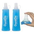 2 Pack Soft Flask 250ml TPU Soft Water Bottle Collapsible BPA-Free for Hydration Pack Running Jogging Hiking Cycling Camping (Light Blue) - color: Light Blue