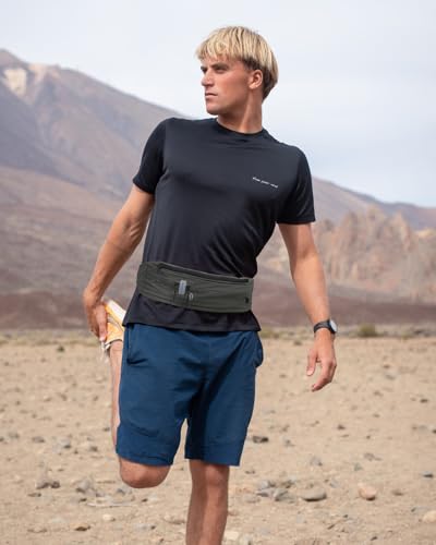 WATERFLY Running Belt Fanny Pack:Phone Holder Belt for Men Women - color: Charcoal gray