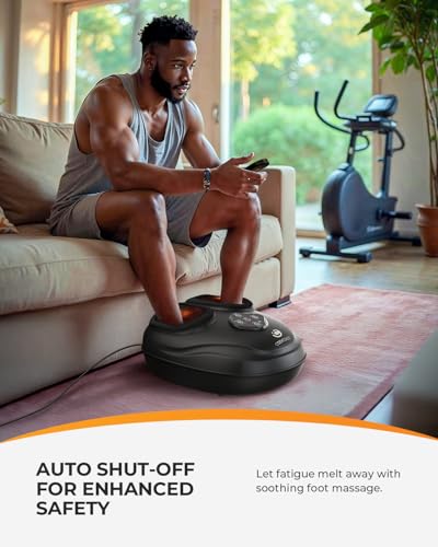 CooCoCo FSA Eligible Shiatsu Foot Massager with Heat and Remote - color: Inky