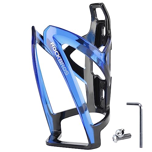 ROCKBROS Bike Water Bottle Holder Ultralight Bottle Cages with Screws Tool - color: Blue-Black, size: Standard