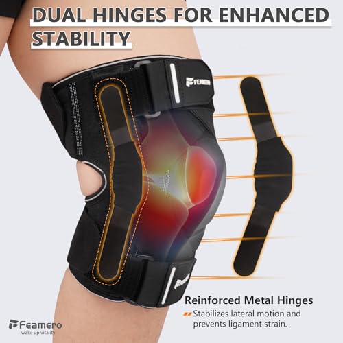 Plus Size Knee Brace for Knee Pain, with Hinges & Cross Compression Straps for Meniscus Tear, Arthritis, Joint Support Adjustable for Men & Women, Obese People (3XL/4XL) - size: 3XL/4XL