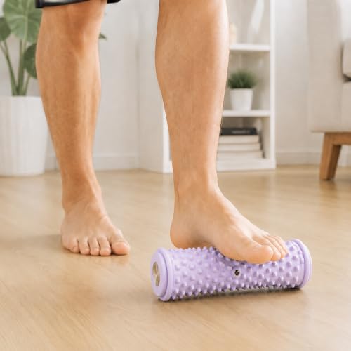 Foot Massager Roller Tool Plantar Fascia Massage Roller Textured Foot Care Arch Muscle Rolling Tool Home Office Use - color: Purple