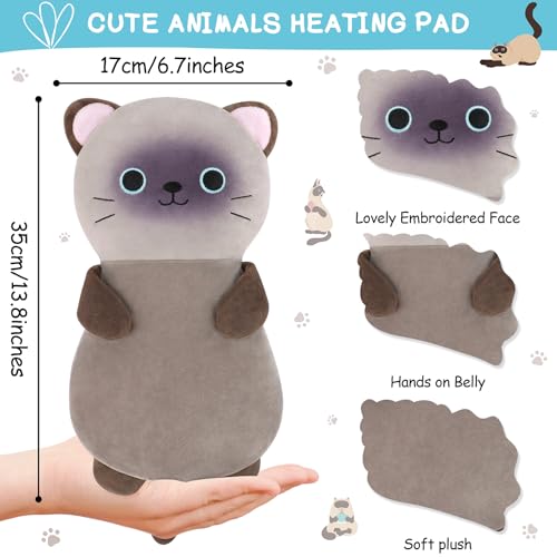 Siamese Cat Microwave Heating Pad for Period Cramps & Pain Relief - style: Siamese Cat