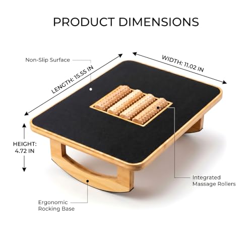 Bamboo Under Desk Foot Rest Foot Stool Rocking Footrest (Nature Semicircle) - color: Nature, size: Semicircle