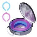 2PCS PCM Neck Cooling Tube with Insulated Bag, Reusable Ice Ring Neck Cooler Wrap, Wearable Cooling Neck Ring for Hot Weather Outdoor Work, TPU Freezable Collar (Rose+Blue) - color: Rose+blue