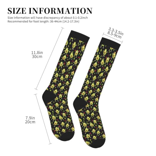 Avocado Compression Socks Women Men Knee High Stock for Running Work Support Nurses Travel - color: Avocado