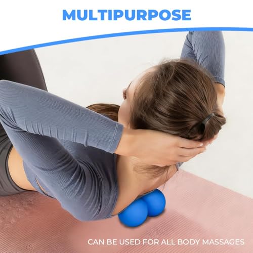 Peanut Massage Ball, Deep Tissue Roller for Back Neck Legs, Blue - color: Blue