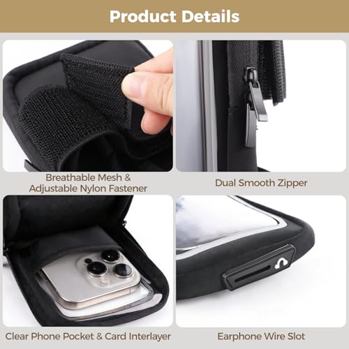 Running Armband for Phone, Adjustable Reflective Sports Wristband Forearm Band for up to 7 Inch Smartphone, Universal Secure Fitness Phone Holder with Earphone Wire Hole for Men Women