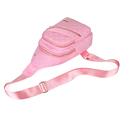 AOSTIHOT Crossbody Sling Bag Small Sling Backpack for Women, Chest Daypack Crossbody Shoulder for Travel Sport Running Hiking Pink - color: Pink