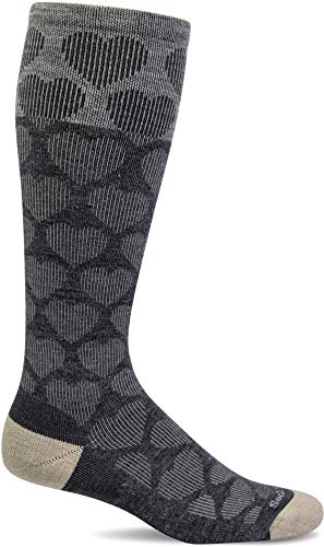 Sockwell Women's Heart Throb Moderate Graduated Compression Sock - color: Charcoal, size: Medium-Large
