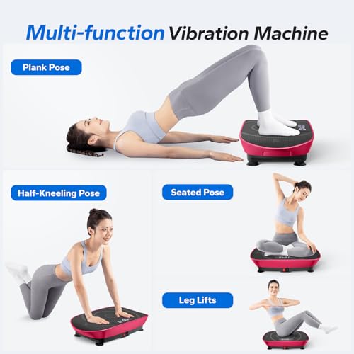 MERACH CV30 Pro Curved Vibration Plate Exercise Machine, Powerful & Quiet - color: Red