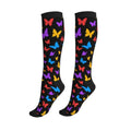 Compression Socks Knee High Circulation Support Socks For Women Men Athletic Running Hiking Cycling - color: Butterfly1