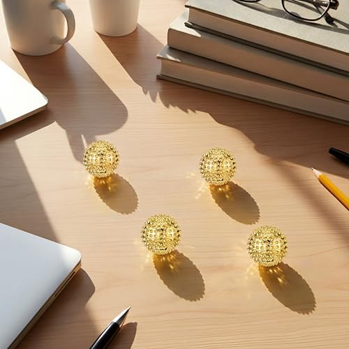 6 Pcs Magnetic Spiky Massage Ball Hand Exercise Relief, Gold