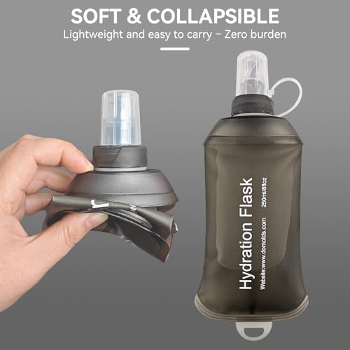 500ml Soft Flask Soft Water Bottle for Running, Hiking, Cycling and Climbing - Grey - color: 500ml, grey