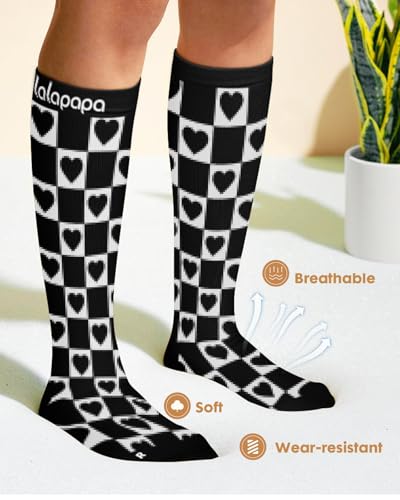 Cute Compression Socks for Women - color: Black, size: XX-Large