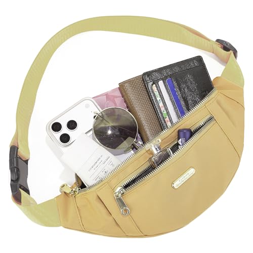 Waist Pack Fanny Packs for Women, Crossbody Purses Belt Bag for Running Sports Travel Hiking - Gold - color: H Gold