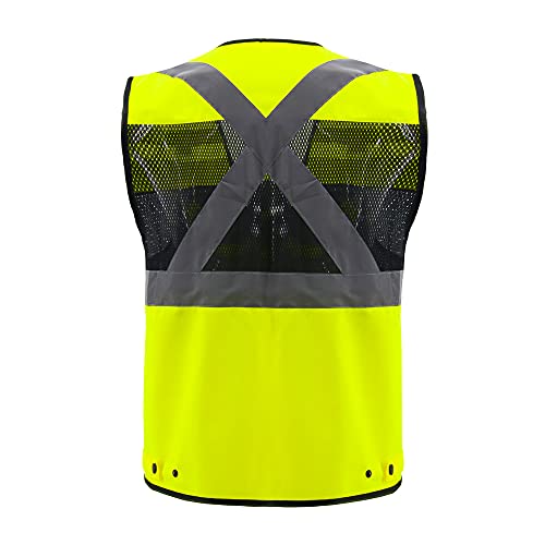 Safety Vest High Visibility Reflective Construction Vest for Men - color: Yellow, size: X-Large
