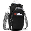 SYTRAH Water Bottle Carrier Bag with Strap, Insulated Corssbody Purse - color: Black