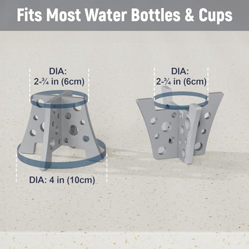 NiHome Silicone Water Bottle Drying Racks Set of 3 with Drip Tray,Cheese Style for Faster Drying,Bottle Dryer Racks Fit for Stanley YETI Cups Owala Sports Bottle Baby Bottle Thermoses Mugs - color: Gray