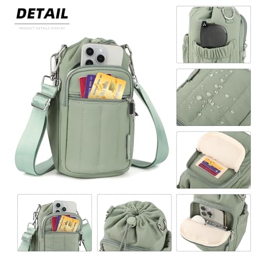 Rueesh Water Bottle Holder Bag with Adjustable Strap - color: Green