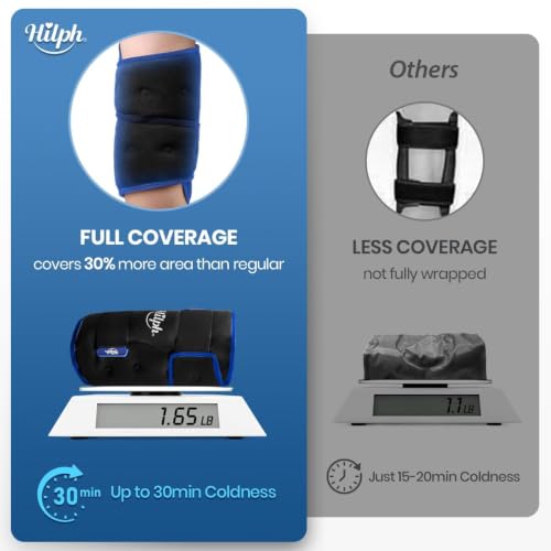 Hilph Ice Pack for Knee Pain Relief, Z-Shaped for Bendable & 360°Coverage - color: Black