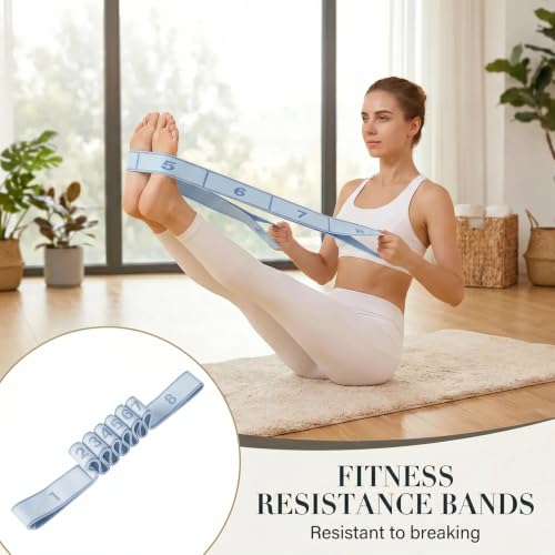 Resistance Bands for Legs: Numbered Stretch Bands for Exercise Yoga - color: Blue