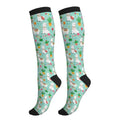 Avocado Compression Socks Women Men Knee High Stock for Running Work Support Nurses Travel - color: Alpaca Cactus