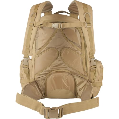 FOX OUTDOOR PRODUCTS Advanced 3-Day Combat Pack | 69L Tactical Backpack w/Dual Hydration Ports, Compression Straps & Storage - color: Coyote