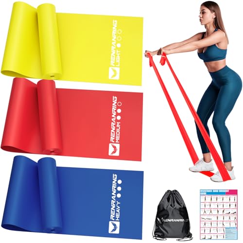 Resistance Bands Set, Exercise Bands for Physical Therapy, Pilates, Yoga - color: 1-Yellow,Red,Blue, size: 13FT