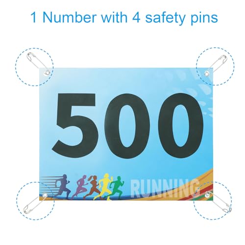 PATIKIL Tearproof Running Bib Numbers, Race Competitor Numbers - size: 7x6 Inch, style: 401-500