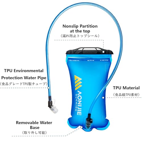 JEELAD TPU Hydration Bladder Water Bladder Ultra-Durable Water Storage Bladder for Hydration Backpacks Outdoor Hiking Running Cycling Camping Climbing - size: 02 - 2L - TPU Water Bladder