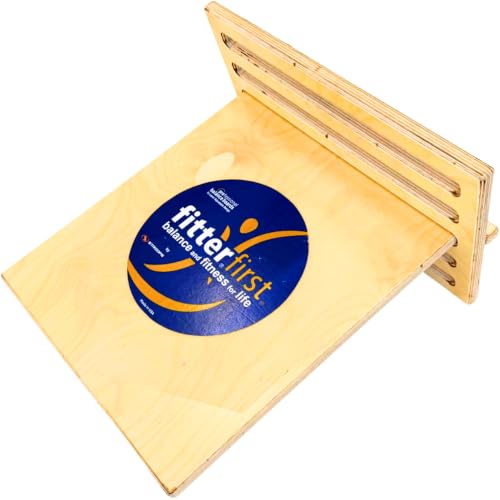 FitterFirst Wooden Slant Board -13.5 Inches Wide - Adjustable incline
